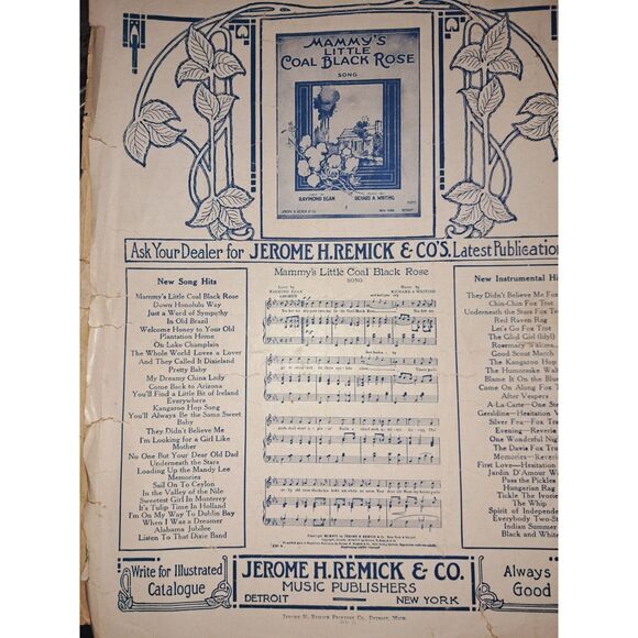 Black History VINTAGE Frameable Sheet Music Magazines Posters Original Rare 1916 - Picture 11 of 11